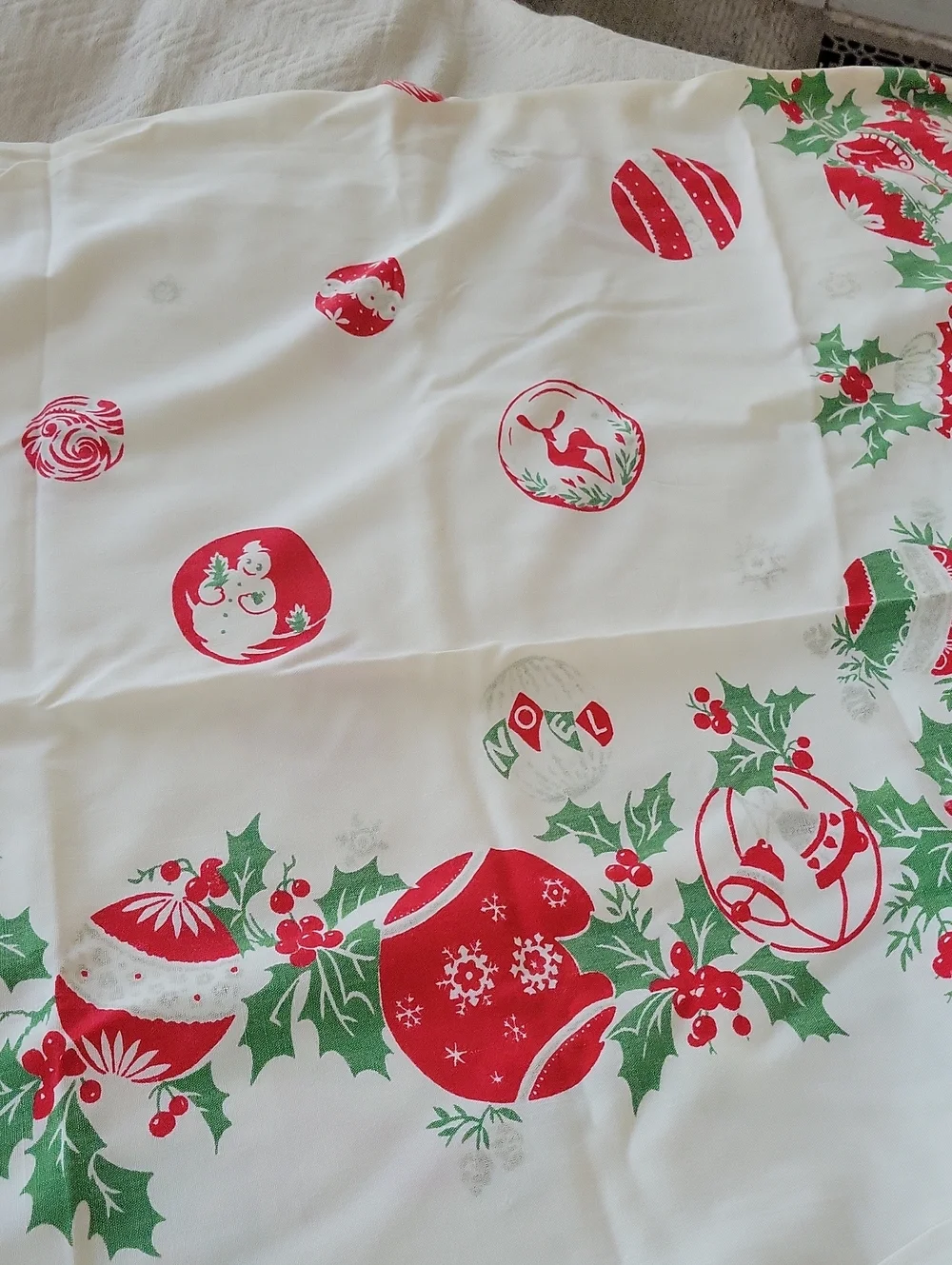Vintage Christmas Holiday Tablecloth